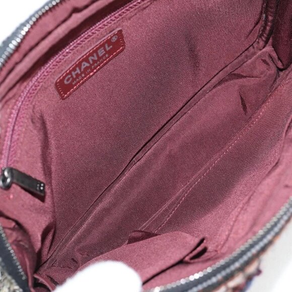 CHANEL Chain Shoulder Bag Tweed Black CC Auth - Picture 8 of 16